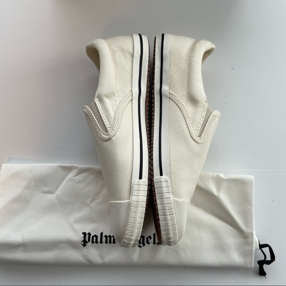 Palm angels women's off-white square low top vulcanized sneakers 40 10 slip on - Picture 13 of 15